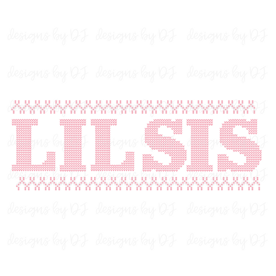 Faux Embroidered “LIL SIS” DIGITAL Download