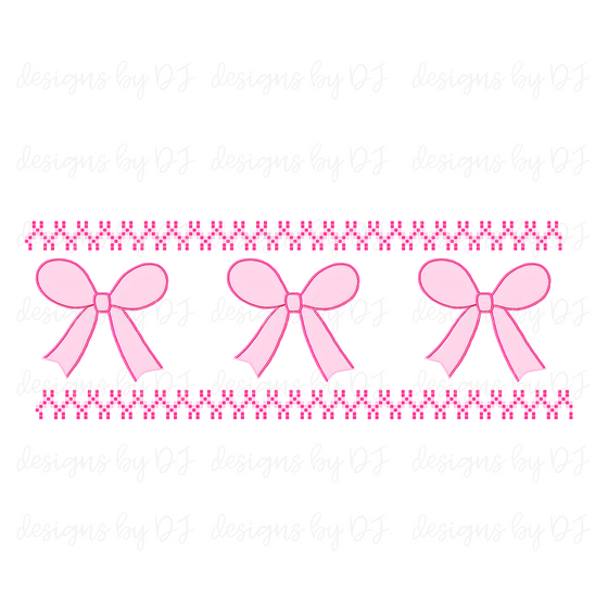 Faux Smocking Pink Bow DIGITAL Download