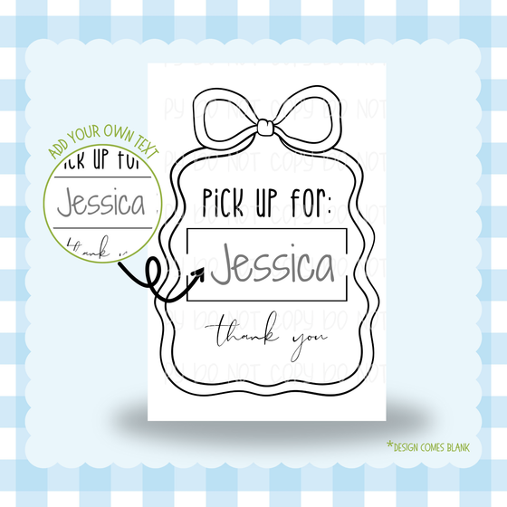 Pick Up Bow Thermal 4x6 Label