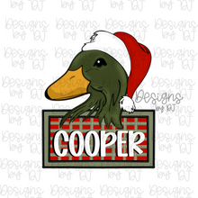  Mallard Christmas Duck Name Plate